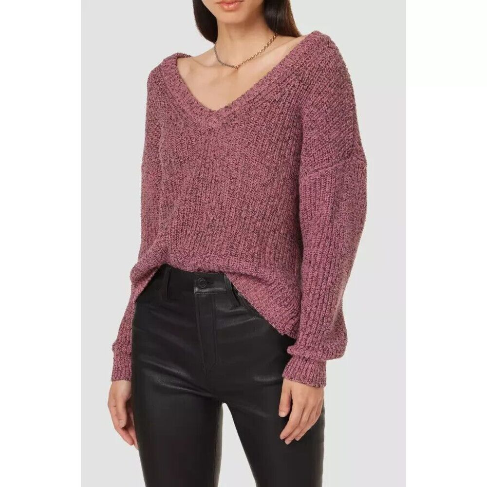 HUDSON Womens Pullover‎ Sweater Provence Pink Deep V Neck Soft Knit Size XS